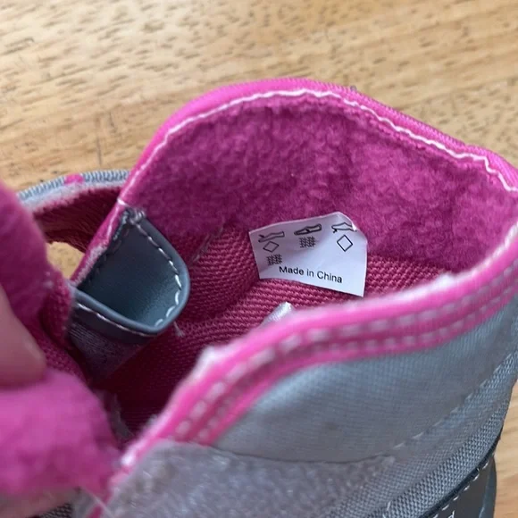 NWT Gray pink little girl baby boots - Picture 6 of 8